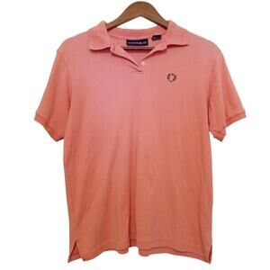 Vintage Mountain Lake Womens Polo Shirt Decorative Collar Made in Swaziland SZ M